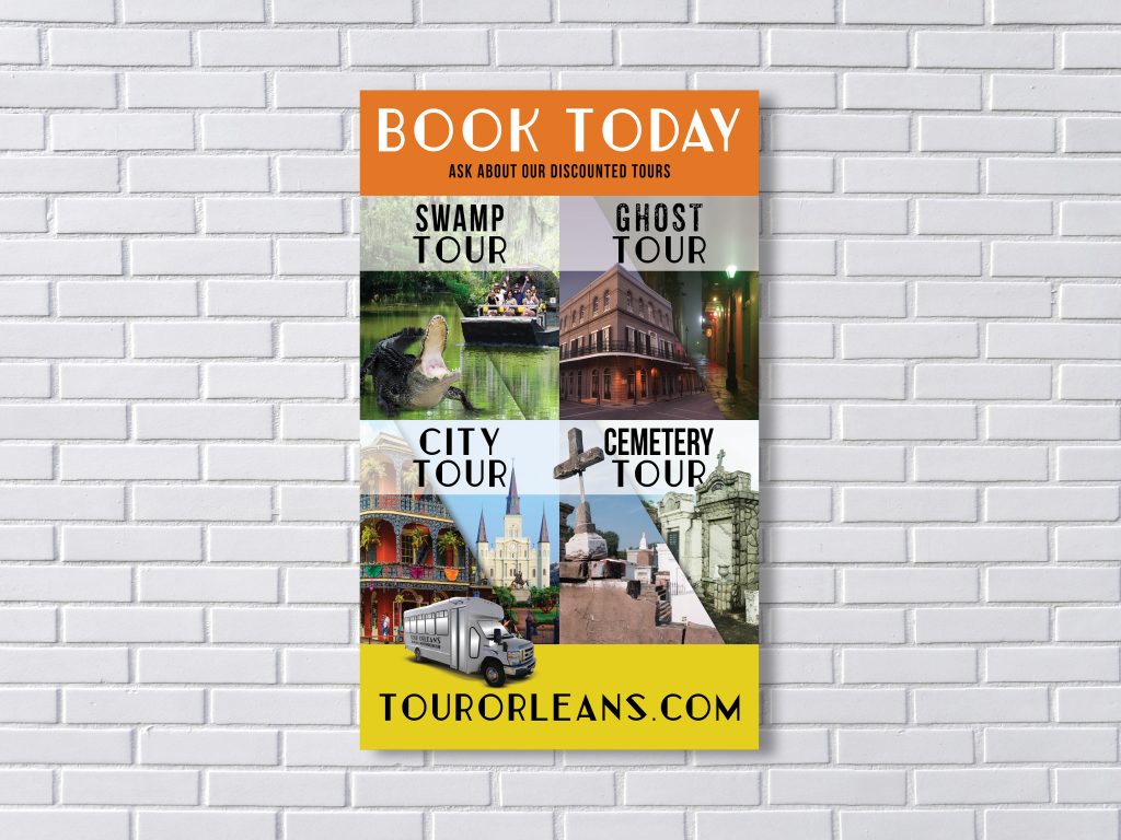 TOUR ORLEANS 2019 TOUR OPTIONS FOAMBOARD SIGN MOCKUP