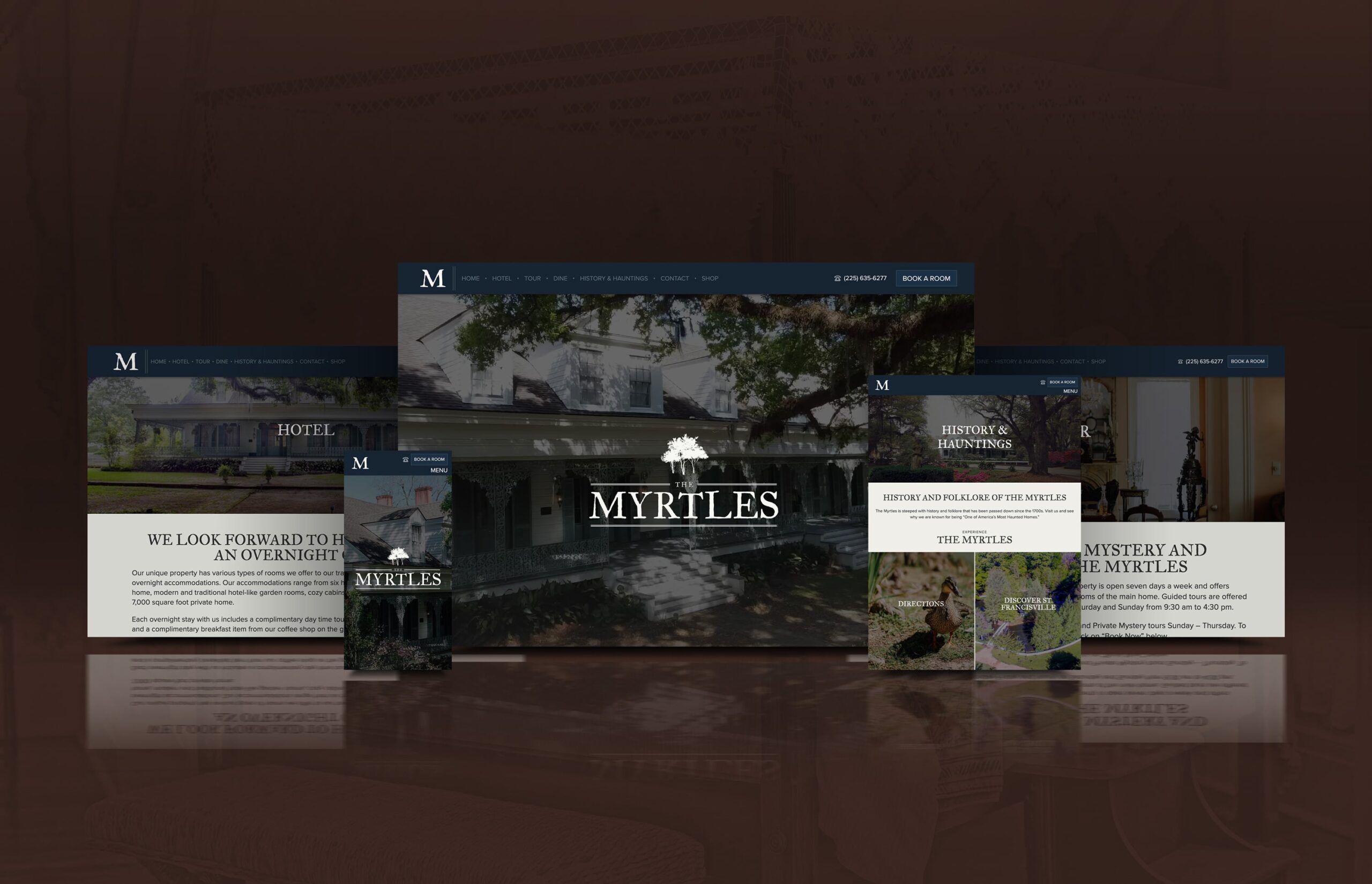 The Myrtles website on multiple devices