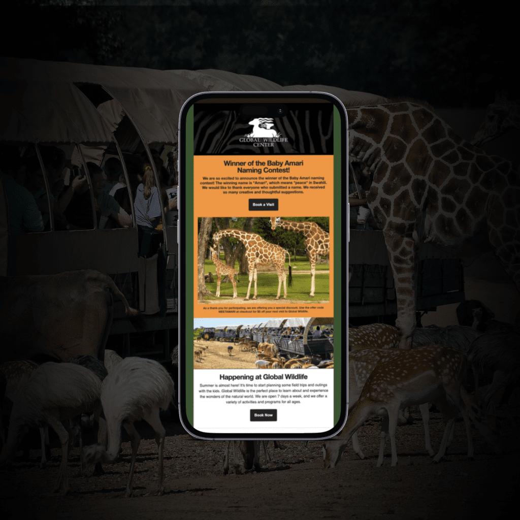 phone with eblast example of global wildlife