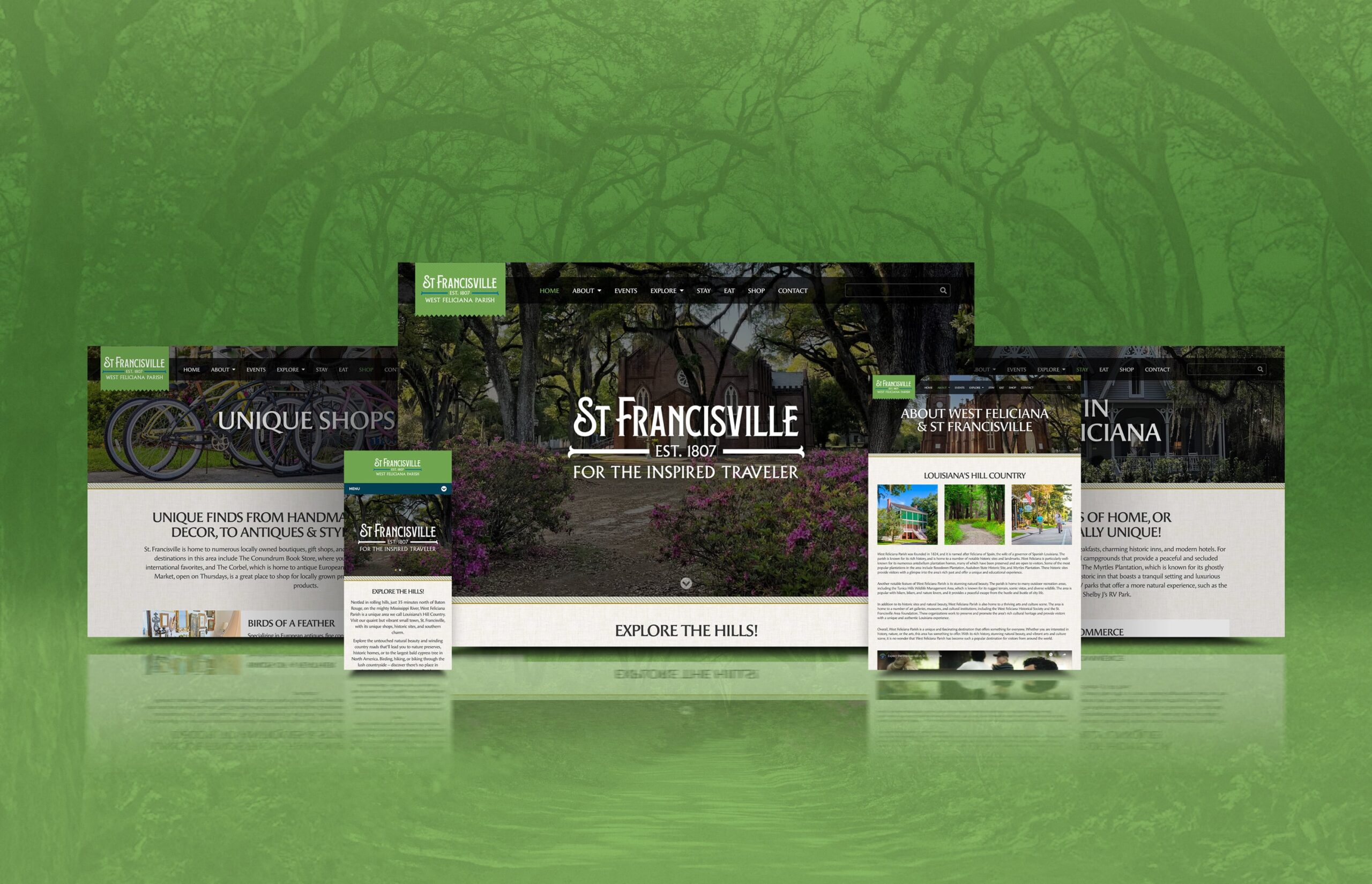 St Francisville website multiple devices