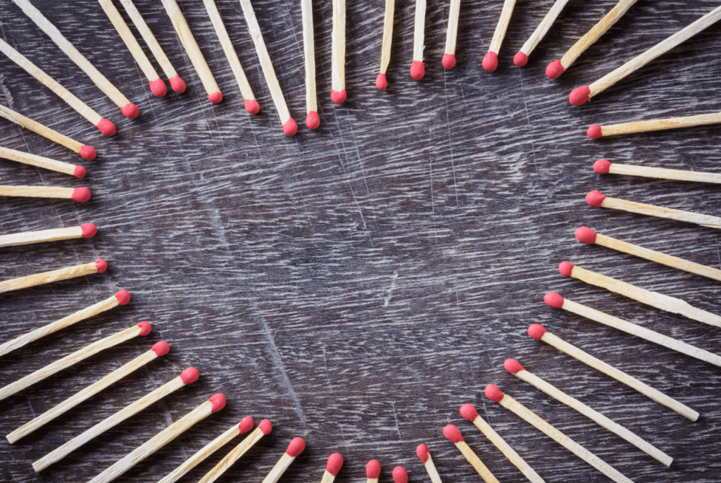 matches in shape of heart