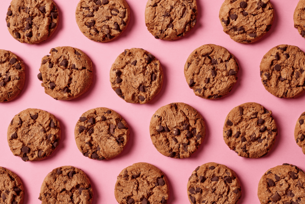 cookies on a pink background