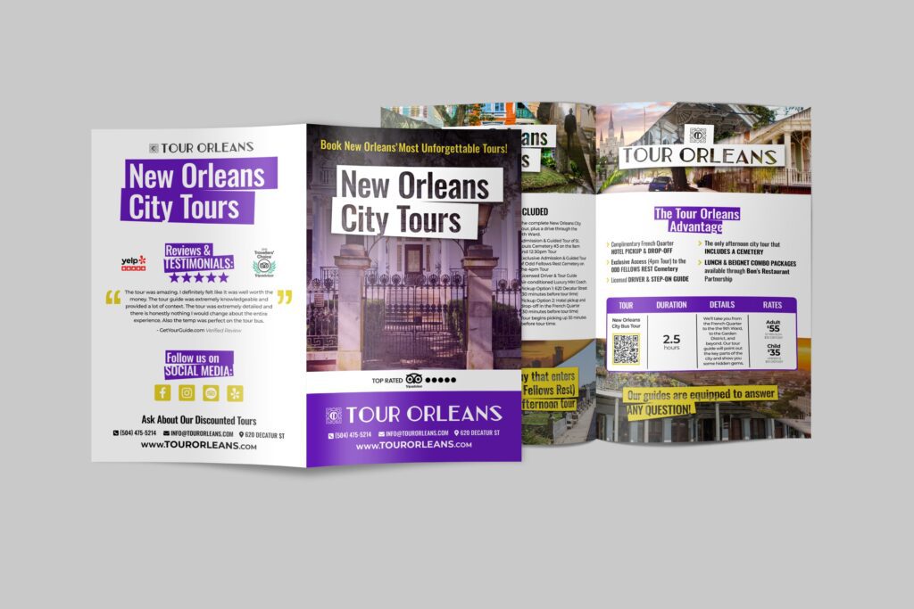 tour orleans brochure inside and outside