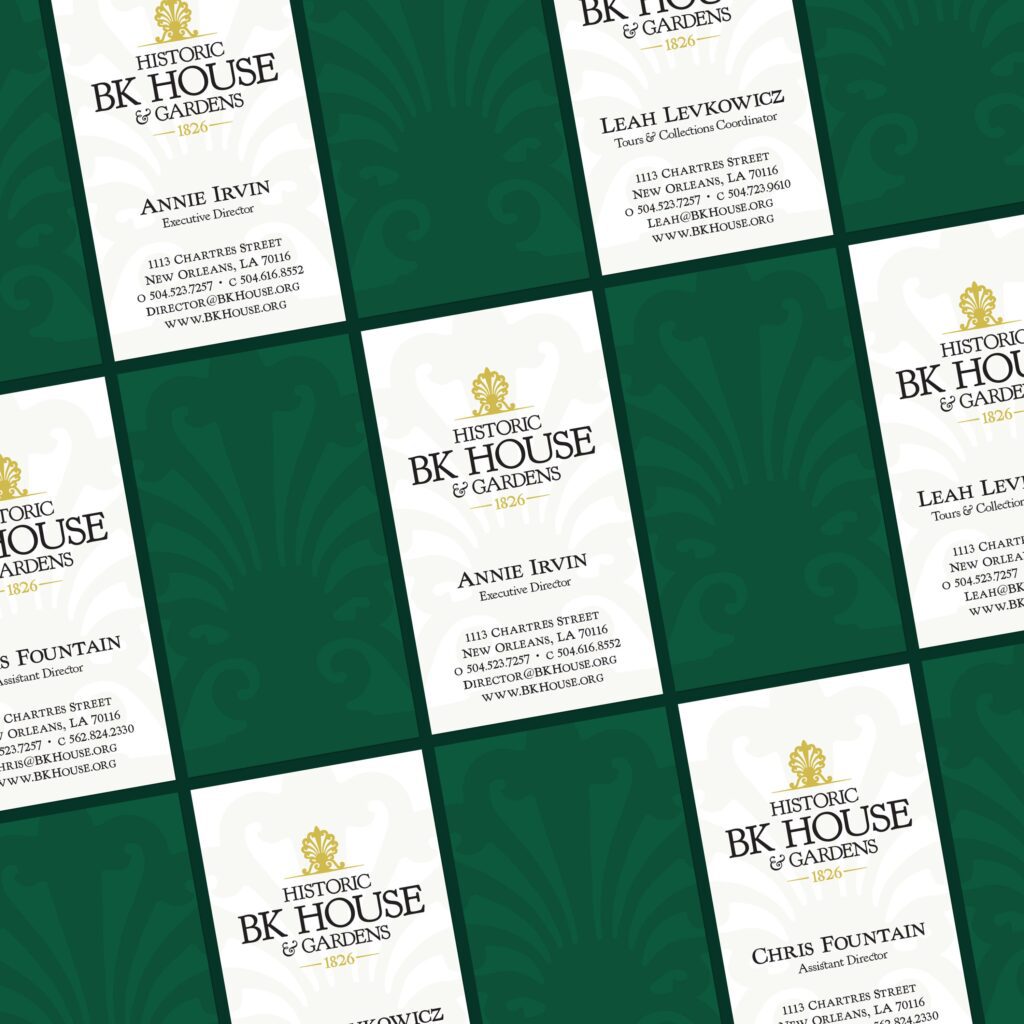 historic bk house and gardens business cards