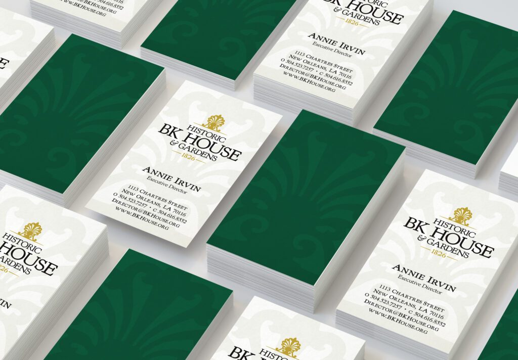 historic bk house and gardens branding business cards number 2