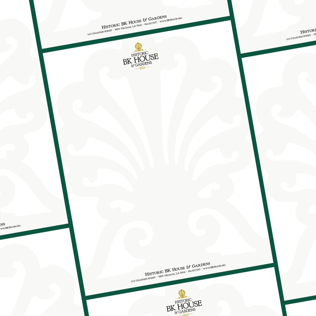 historic bk house and gardens letterhead brand