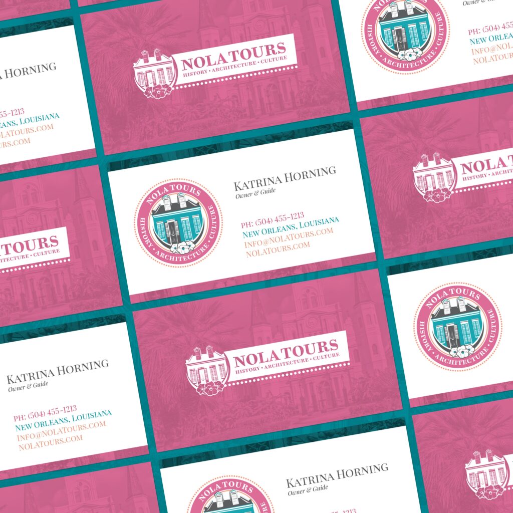 nola tours branding business cards