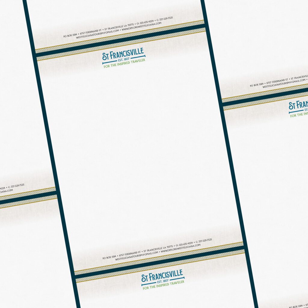 st. francisville branding letterhead