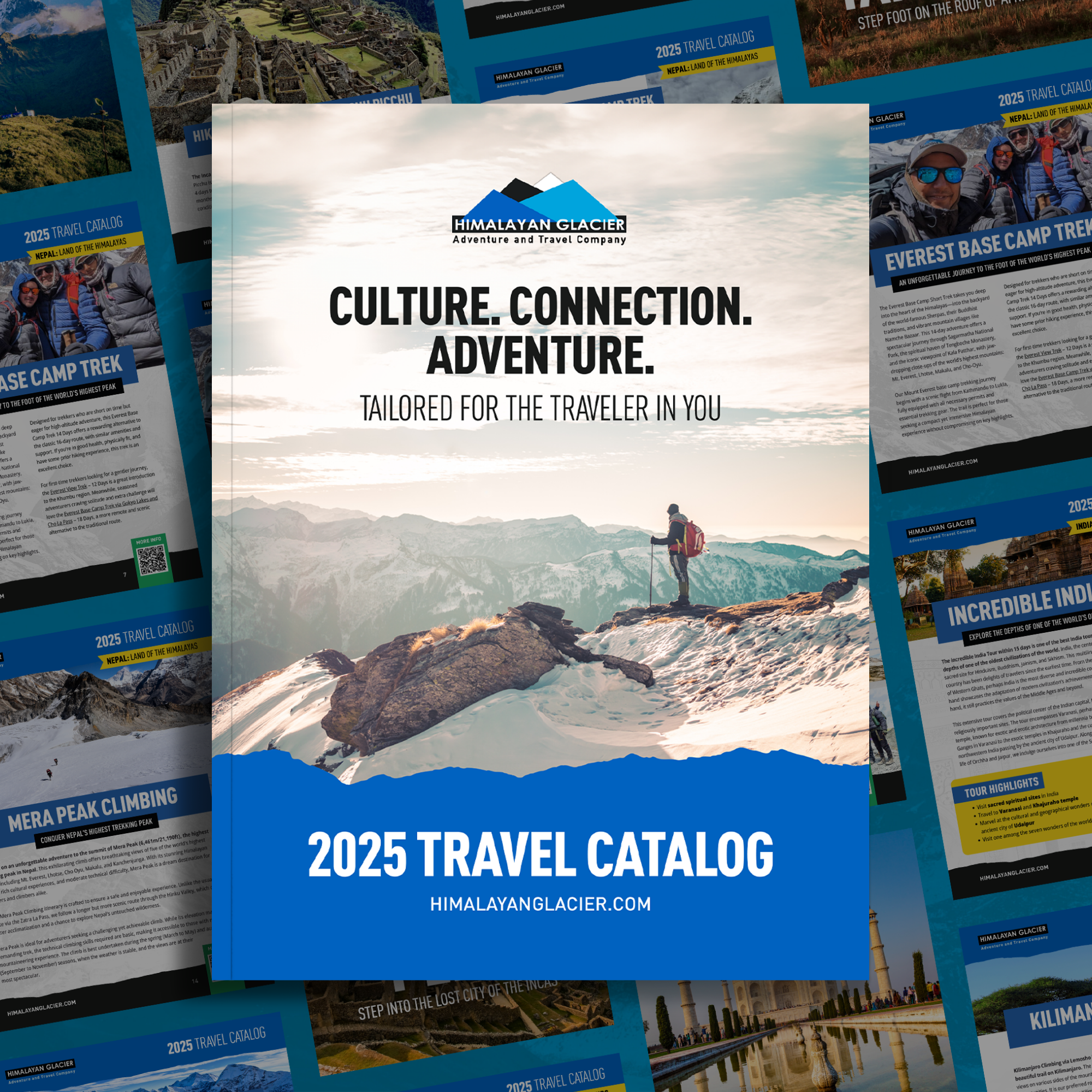 Lead magnet design for adventure travel marketing with Himalayan Glacier