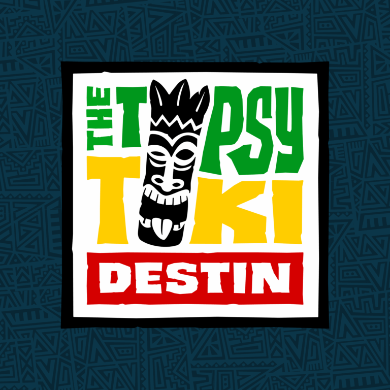 Bold tiki logo design for Tipsy Tiki Destin branding project