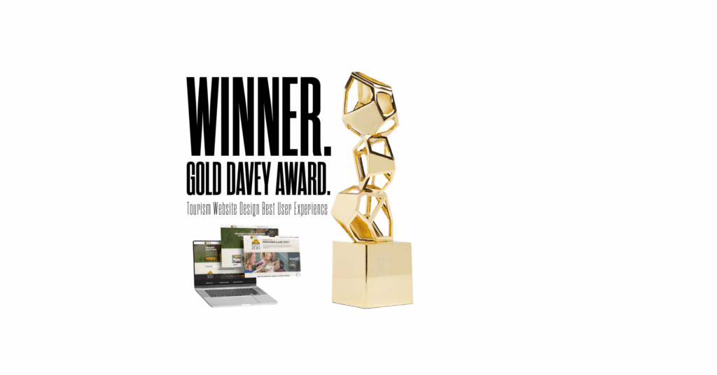 Von Mack Agency team celebrates winning Gold at the 2025 Davey Awards for Promised Land Zoo website redesign.