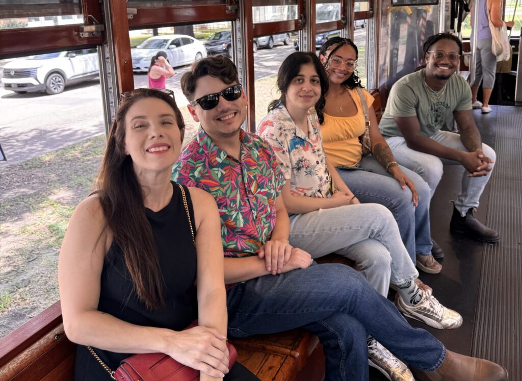 Team Von Mack on a streetcar